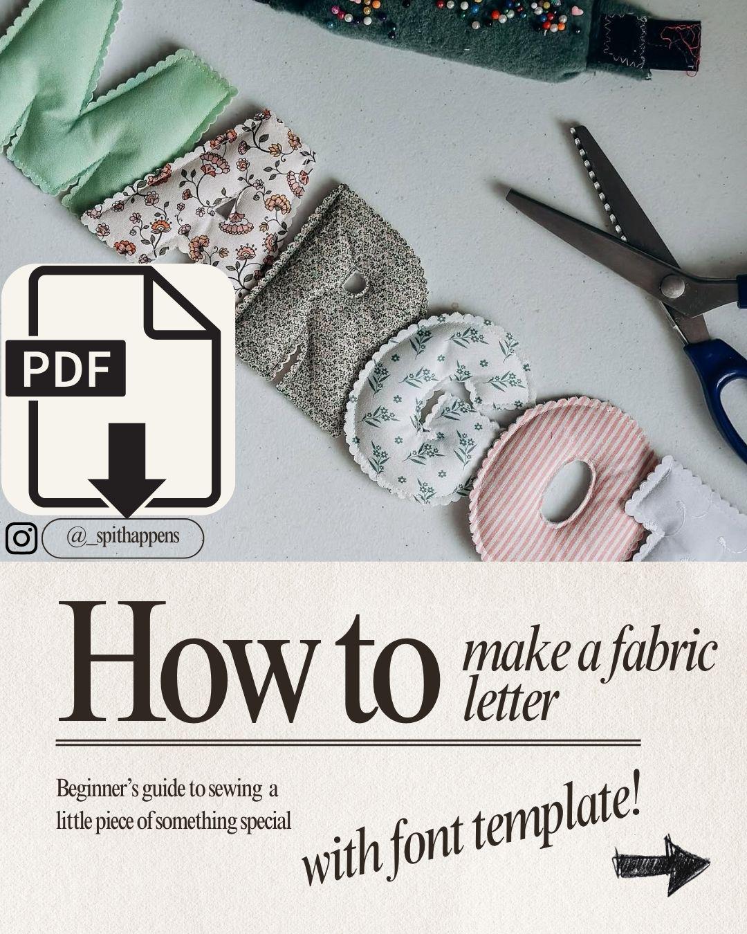 How to Make a Fabric Letter WITH Letter Template DIGITAL FILE - Etsy