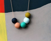 not quite round handmade beads make a necklace