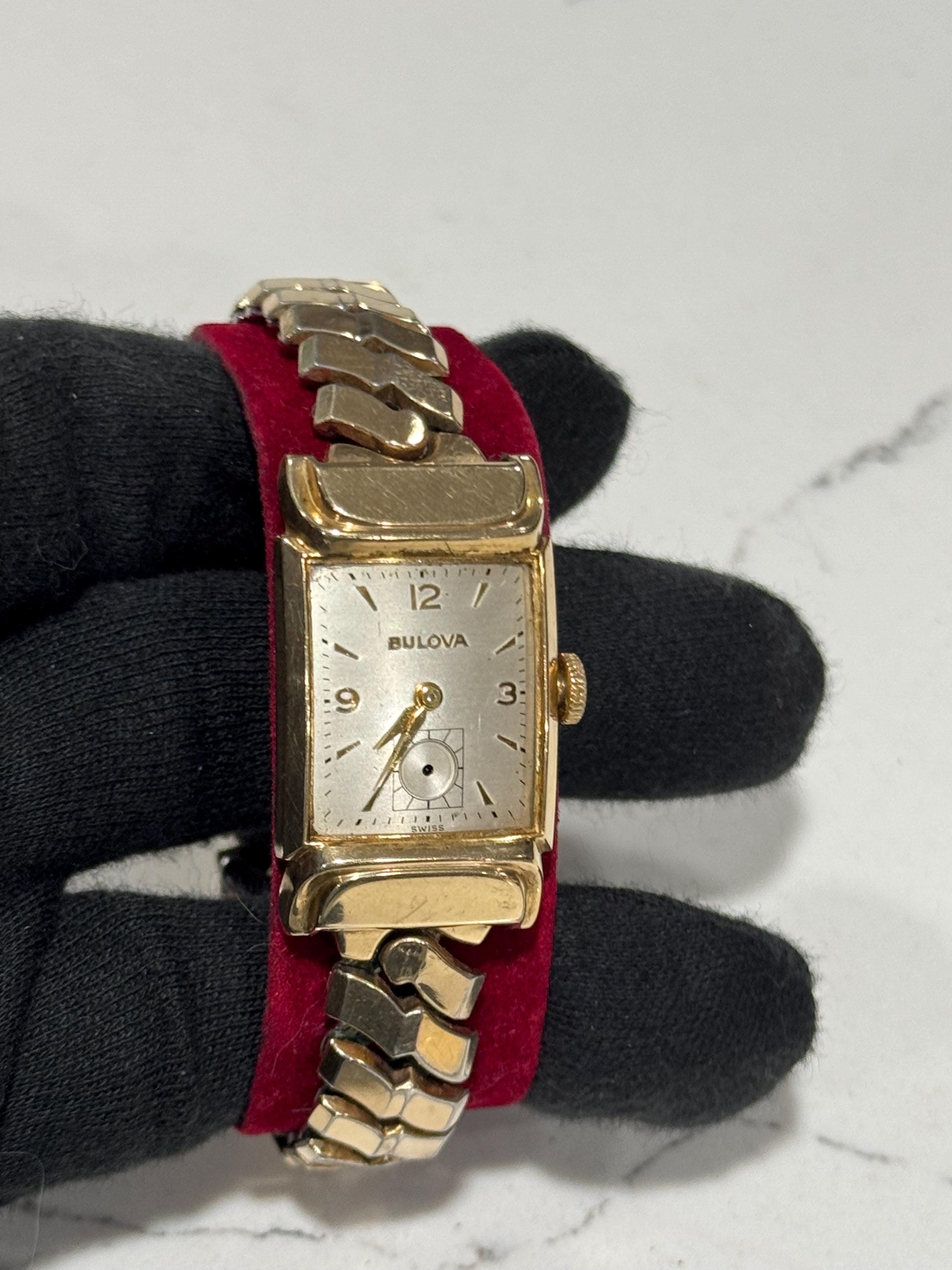 Vintage Bulova Rectangular Watch Project Swiss Mechanical Tank Style ...