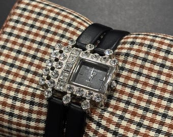 Y2K Marcel Drucker Crystal Watch Rhinestone Statement Watch