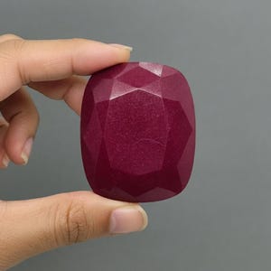Handmade Red Ruby Cushion Cut Stone 300-400 CT Loose Gem, Big Polished Faceted Look, Designer Jewellery Supply for Pendant Ring, Gift