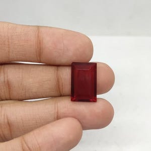 Premium Red Ruby Baguette Cut Gemstone 7-9 CT, Faceted Loose Stone for Ring or Pendant Setting, July Birthstone Jewellery Supply