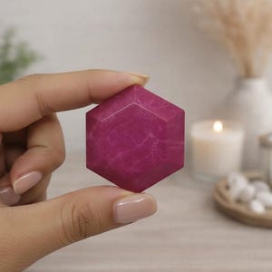 Premium Red Ruby Hexagon Loose Gemstone 300-400 CT , Massive Polished Faceted Look Stone, Jewellery Making Supply, Statement Pendant Gift
