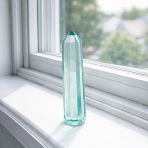 Certified Handmade Sky Blue Healing Wand for Meditation & Energy Balancing | Natural Reiki Crystal Point for Serenity and Chakra Cleansing