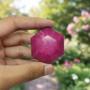 Premium Red Ruby Hexagon Loose Gemstone 300-400 CT , Massive Polished Faceted Look Stone, Jewellery Making Supply, Statement Pendant Gift