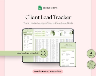 Client Lead Tracker Spreadsheet Google Sheets CRM Template for Freelancers Small Business Sales Follow Up Tracker Client and Lead Management