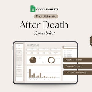 After Death Spreadsheet Executor Checklist Estate Organizer  Estate Planning Template Asset & Debt Tracker Probate Estate Management Digital
