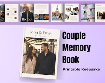Couple Photo Book Canva Template Personalized Couple Memory book Anniversary Gift for Him or Her Wedding Engagement Birthday Keepsake Album
