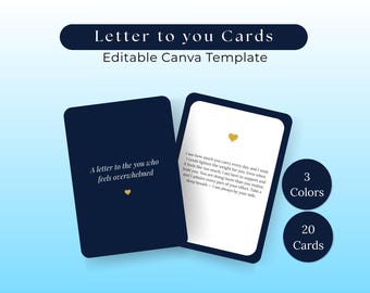Tarjetas de carta imprimibles para ti, tarjetas de amor A6 editables de Canva, regalo romántico para parejas, juego de tarjetas con mensaje personalizado, regalos de última hora.