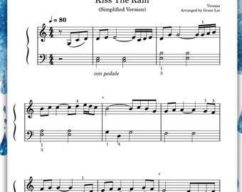 Kiss the Rain Simplified Version Digital Piano Sheet (Bonus: Original version)