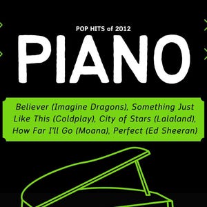 Pop Hits 2012 for Piano ~ Digital Piano Books | PDF Printable