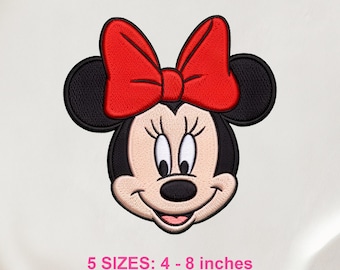 Ricamo a macchina di Minnie Mouse, disegno del personaggio dei cartoni animati (download digitale)