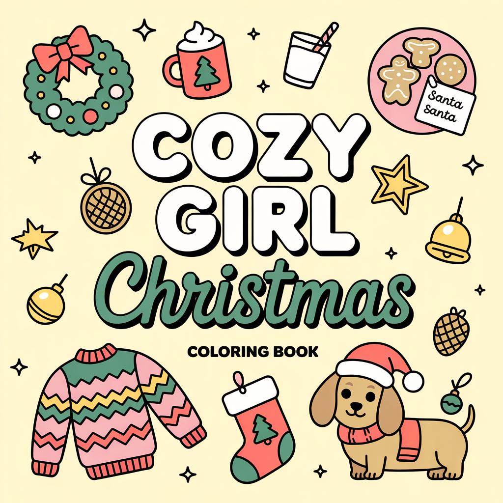 Cozy Girl Christmas Coloring Book, Cozy Girl Christmas Coloring Pages ...