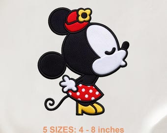 Ricamo di Minnie Mouse, motivo a punto macchina colorato PES DST JEF VP3 Download digitale