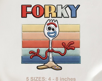 Disegno per ricamo a macchina Forky, motivo festivo vintage (download digitale)