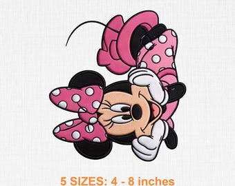Disegno per ricamo a macchina di Minnie Mouse, download digitale festivo in formato DST PES.