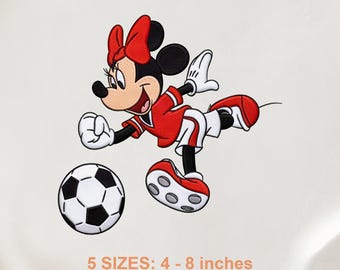 Disegno per ricamo di Minnie Mouse, dolce motivo a cartone animato scaricabile in formato DST PES JEF