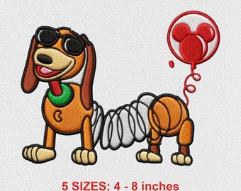 Ricamo a macchina del cane Pluto in stile cartone animato, schema colorato (download digitale)