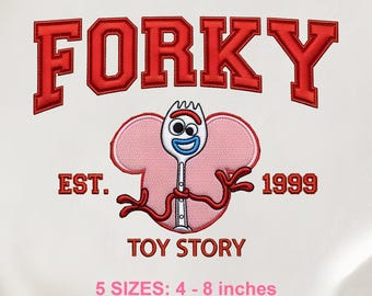 Ricamo di Forky di Toy Story, motivo festivo a cartoni animati (download digitale)