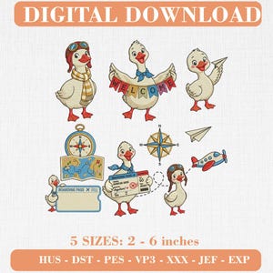 Goose Classroom Embroidery Files, Bulletin Board Icons, Back to School Machine Embroidery (Digital Download)