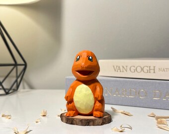 手作り木製ゲンガー置物、ポケモン木製デスク装飾、ゲーマーコレクター
