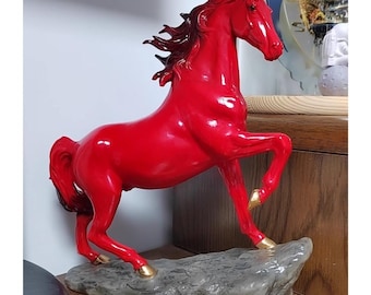 Keramisch feng shui-standbeeld gelukspaard, bureaudecor succes en welvaart, gratis aangepaste gravure