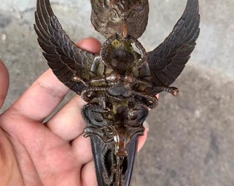 Vintage Himalaya Garuda rituele dolk, Tibetaans boeddhistische beschermer, 17 cm