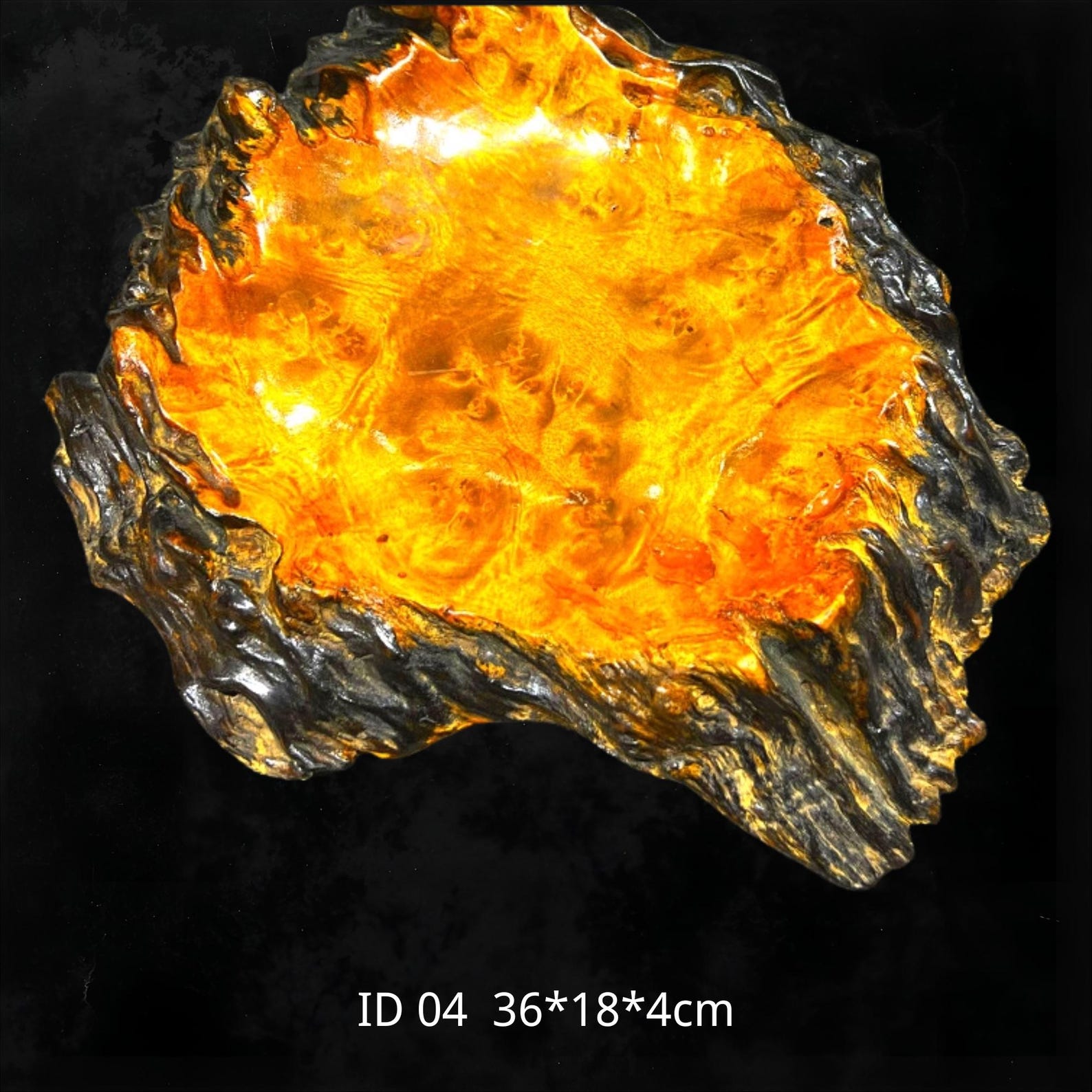 Hand-Carved Golden Phoebe Burl Wood Root Carving Tea Tray