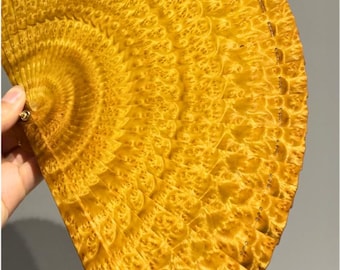 Gouden Phoebe Wood-vouwventilator, handgemaakte Suzhou-stijl, waaier met natuurlijke nerf