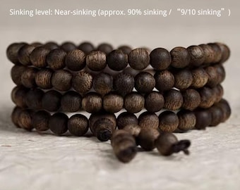 Nha Trang-agarwood Mala 108, Kynam Oud-kralen, zinkende kwaliteit, aangepast formaat