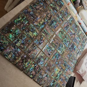 Abalone-snäckmosaik, glansig pärlemorväggdekoration för badrumskök