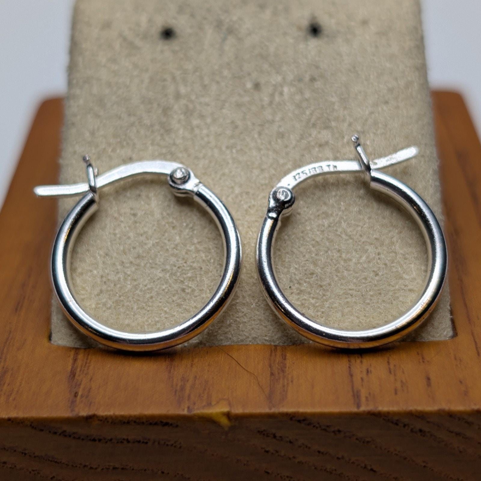Sterling Silver Vintage Hoop Earrings - Etsy