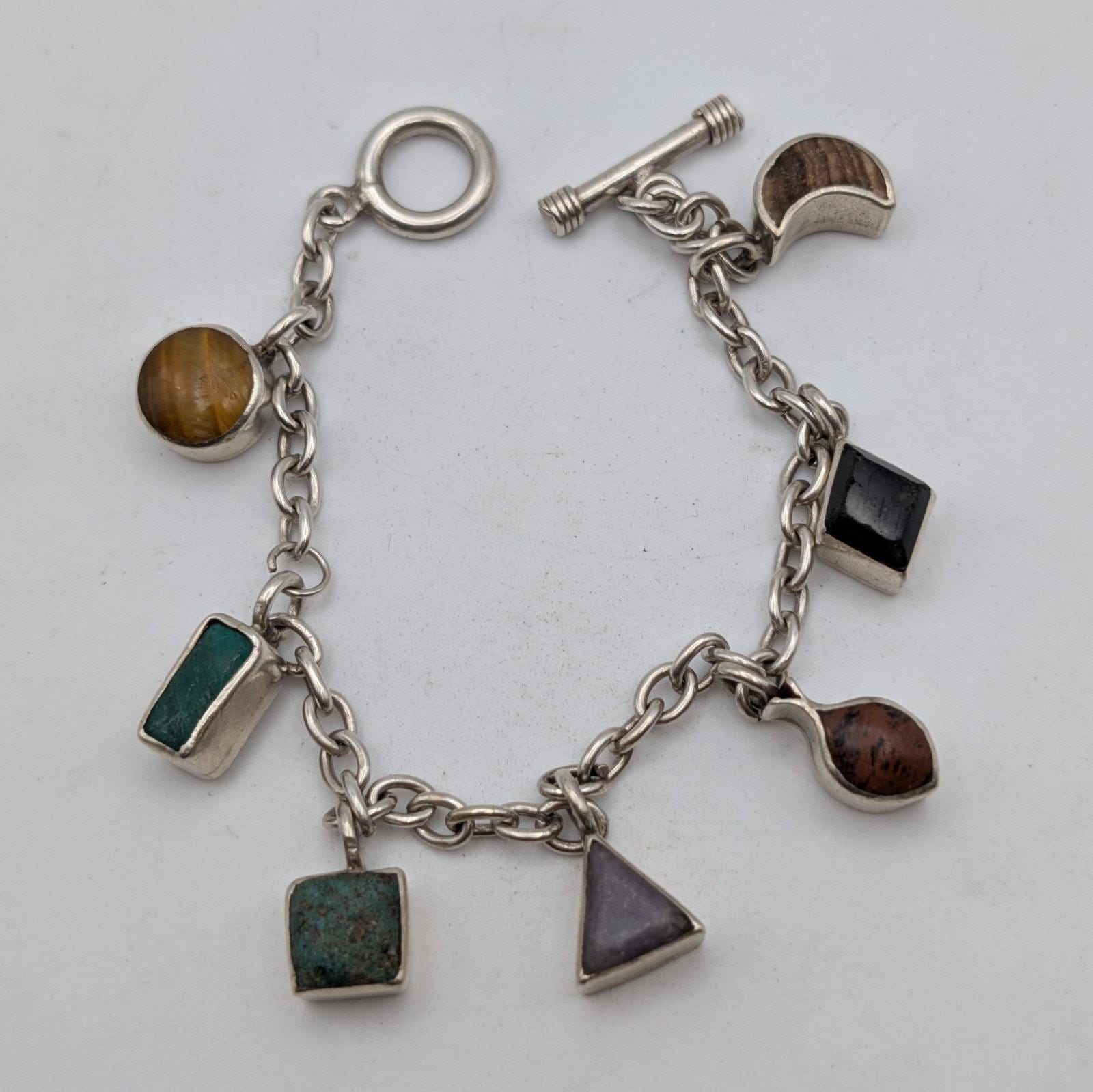 Sterling Taxco Charm Bracelet - Etsy
