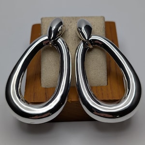 Large Vintage Sterling Hoops - Etsy