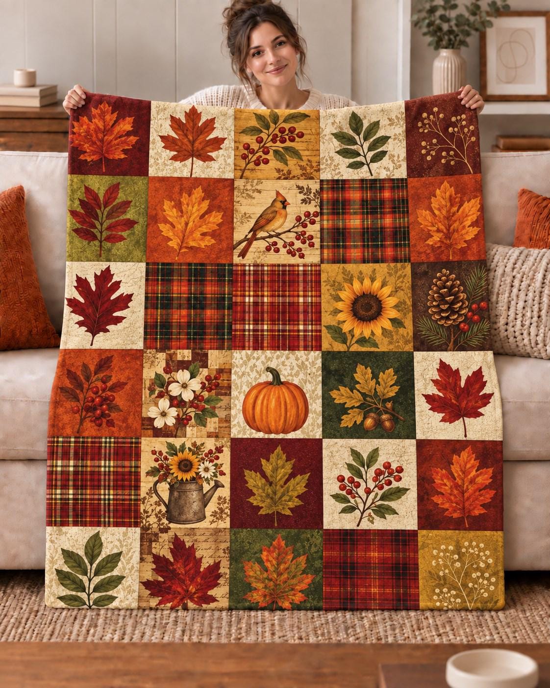 Herbst patchworkdecke