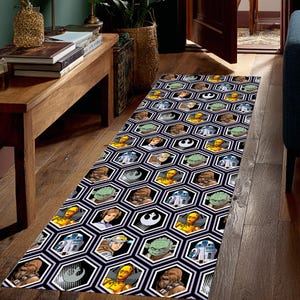 Star Wars Charakter Muster Teppich, Space Theme Teppich, Nerd Raum Dekor