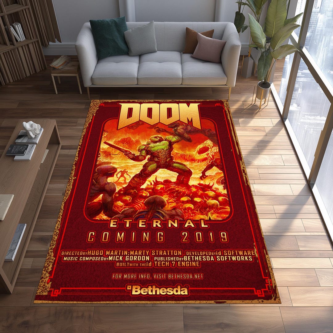 Doom Rug, Doom Game Carpet, Fantasy Area Decor - Etsy
