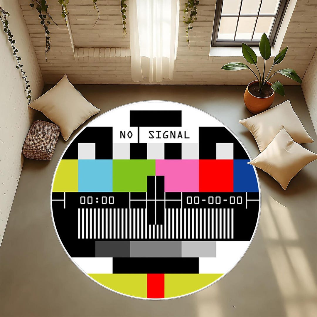 Screen Test Rug Retro TV Test Pattern Rug, No Signal Carpet, Living Room Decor - Etsy