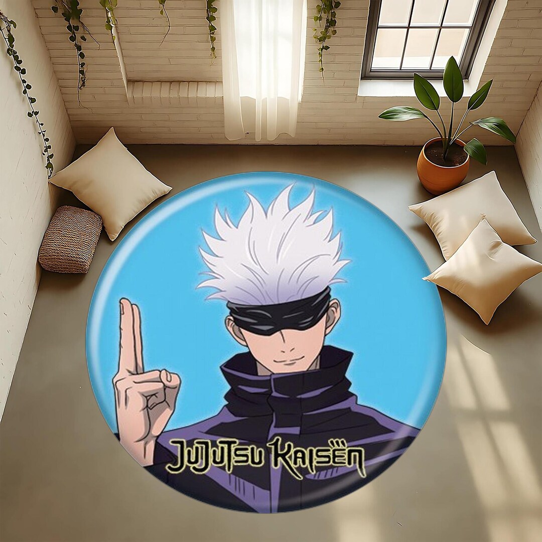 Gojo Custom Rug Jujutsu Kaisen Round Rug: Modern Anime Round Home Decor, Gojo Design - Etsy