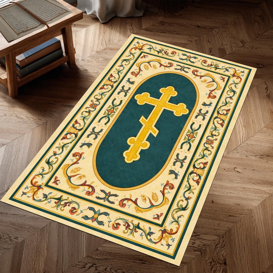 Church Rug Christian Prayer Rug, Vintage Religious Carpet, Church Inspired Home ...