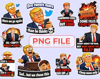 Trump Meme PNG Pack  | Funny Political Cartoon | Viral Reaction PNG