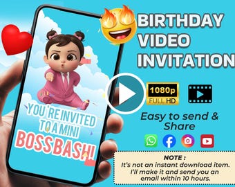 Baby Boss Birthday Girl Video Invitation