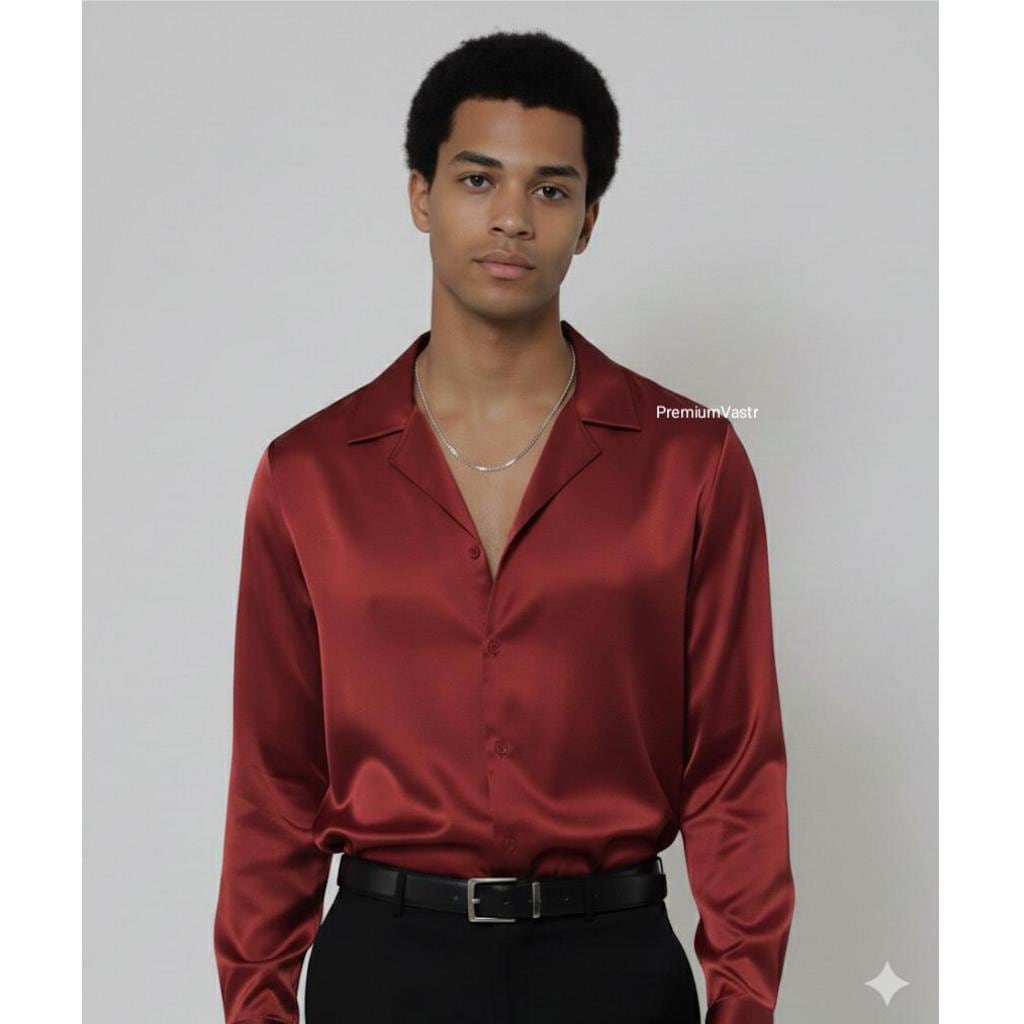 silk red dress shirt Red Silk Long Sleeve Dress Shirt