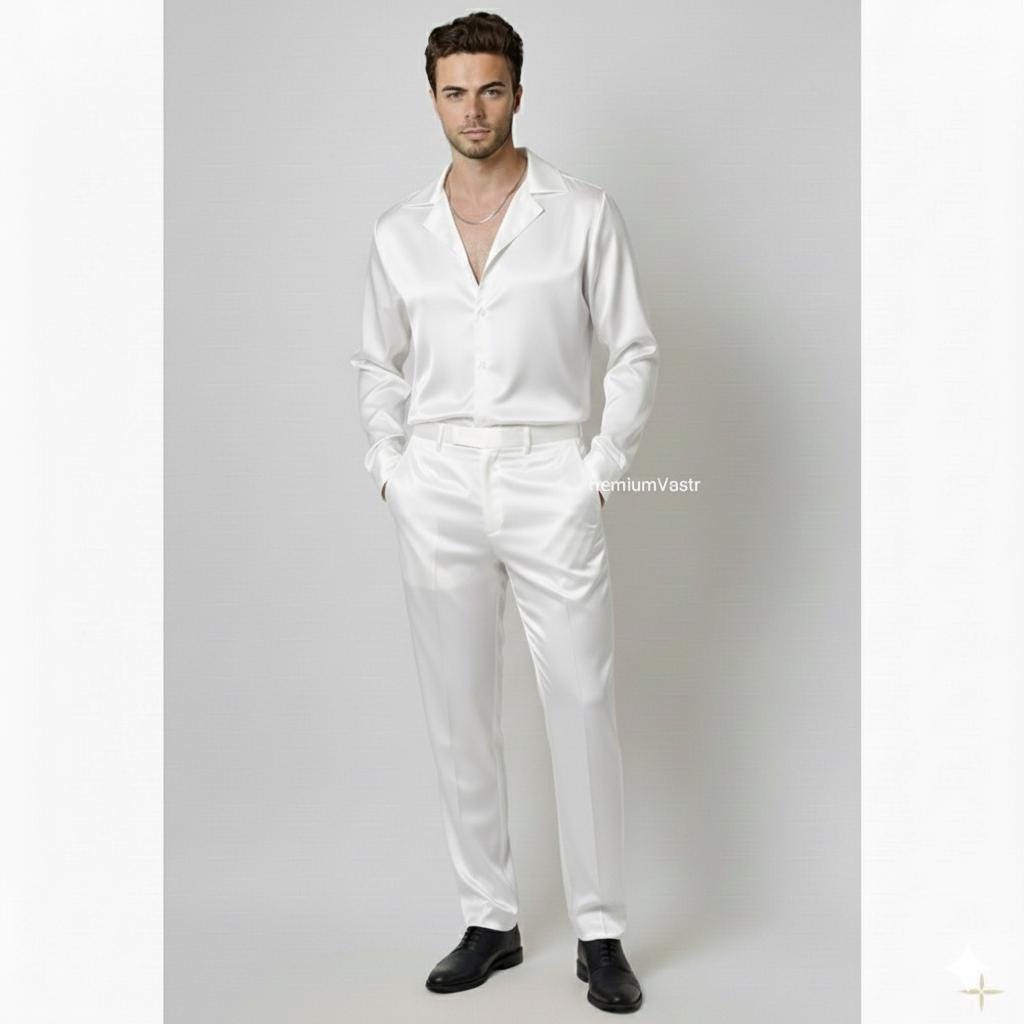 White and Gold Pants Suit - Etsy