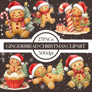 Skurrile Lebkuchen Weihnachten Aquarell Clipart: 27 PNG Dateien, 300 JPG Dateien Download Download.