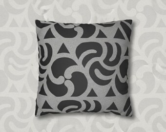 Funda de almohada con remolino geométrico abstracto / Funda de almohada cuadrada de ante sintético