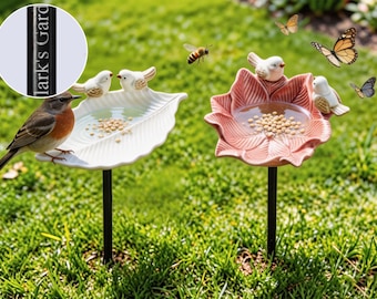 Custom Pet Water Bowl, Outdoor Adjustable Height Ceramic Feeder, Hummingbird  Small Animal Feeder, Garden & Yard, Personalized Gift