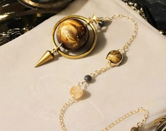 Spirituelles Tigerauge Pendel | Celestial Orb Pendel | Weissagung Pendel | Pendel-Werkzeug | Tarot Zubehör | Sternzeichen Wahrsagerei