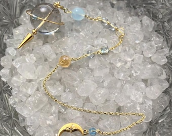 Natürliches Bergkristall-Pendel | Kristallpendel für Wünschelrutengänger | Schmuck für Wahrsagerei | Geschenk zur Reinigung und zum Schutz