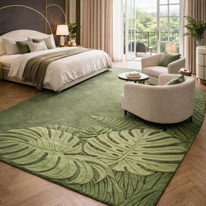 Eco friendly wool rug in contemporary US interior
Designer botanical rug perfect for modern homes